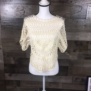 Kenar crochet knitted shirt size Small